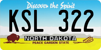 ND license plate KSL322