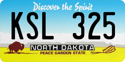 ND license plate KSL325