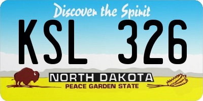 ND license plate KSL326
