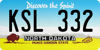 ND license plate KSL332