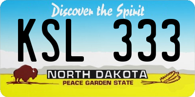 ND license plate KSL333