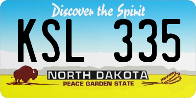 ND license plate KSL335