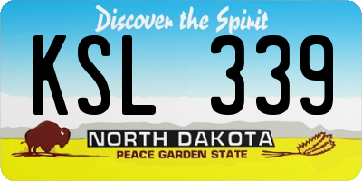 ND license plate KSL339