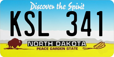 ND license plate KSL341