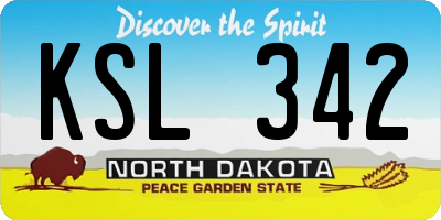 ND license plate KSL342