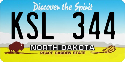 ND license plate KSL344