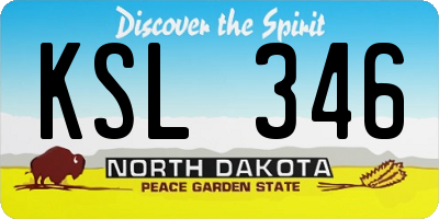 ND license plate KSL346