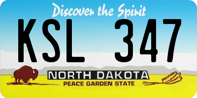 ND license plate KSL347