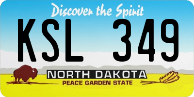 ND license plate KSL349
