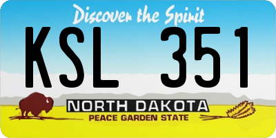 ND license plate KSL351