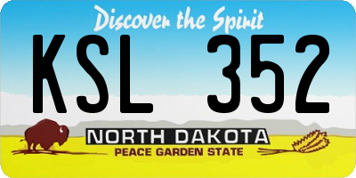 ND license plate KSL352