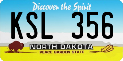ND license plate KSL356