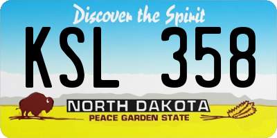 ND license plate KSL358