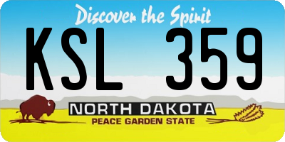 ND license plate KSL359