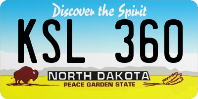 ND license plate KSL360
