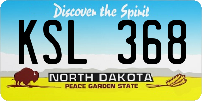ND license plate KSL368