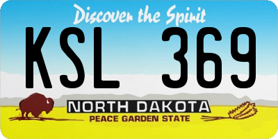 ND license plate KSL369