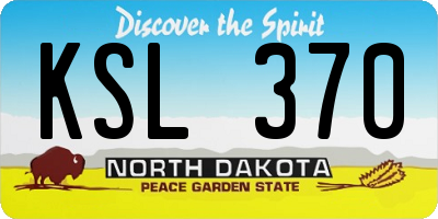 ND license plate KSL370