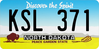 ND license plate KSL371