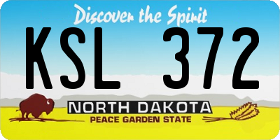 ND license plate KSL372