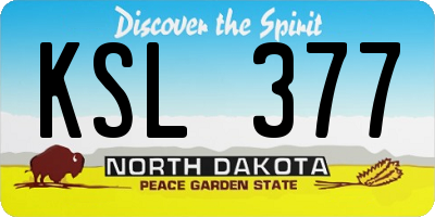 ND license plate KSL377