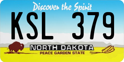 ND license plate KSL379