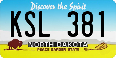 ND license plate KSL381