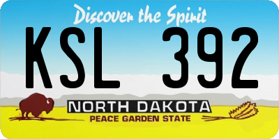 ND license plate KSL392