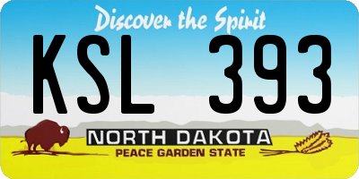 ND license plate KSL393