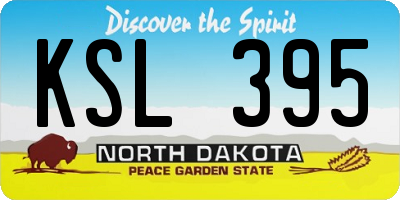 ND license plate KSL395