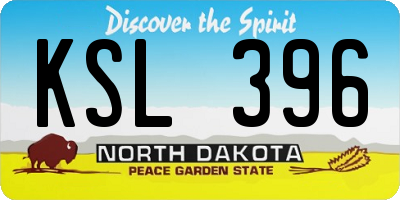 ND license plate KSL396