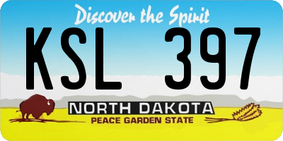 ND license plate KSL397