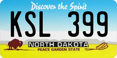 ND license plate KSL399