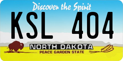 ND license plate KSL404
