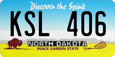 ND license plate KSL406