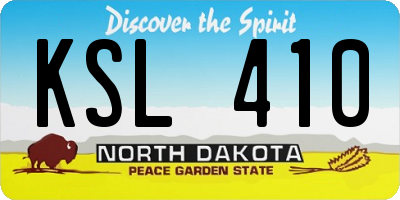 ND license plate KSL410