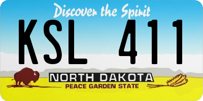 ND license plate KSL411