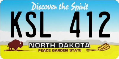 ND license plate KSL412