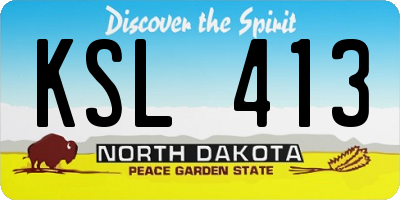 ND license plate KSL413