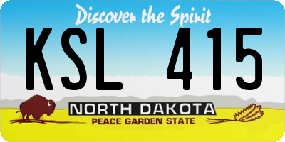ND license plate KSL415