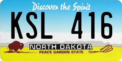 ND license plate KSL416