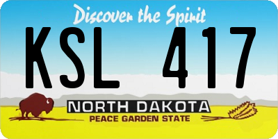 ND license plate KSL417