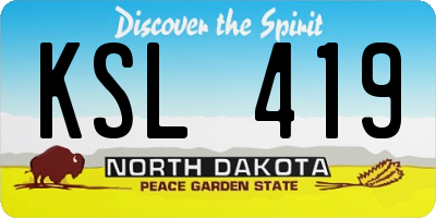 ND license plate KSL419