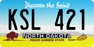 ND license plate KSL421