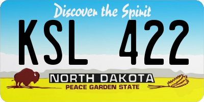 ND license plate KSL422