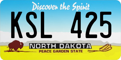 ND license plate KSL425