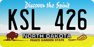 ND license plate KSL426