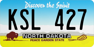 ND license plate KSL427