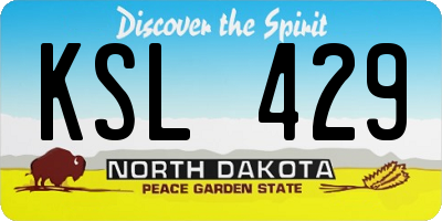 ND license plate KSL429