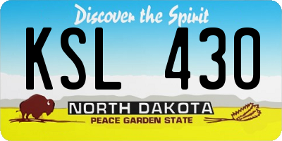 ND license plate KSL430